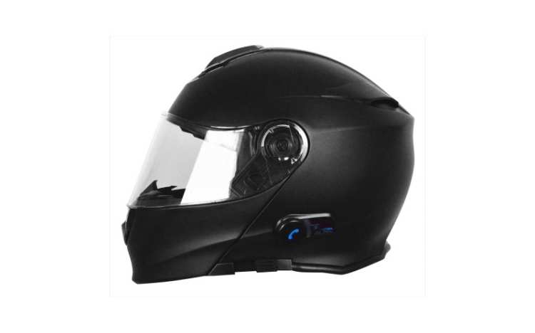 Kask DELTA szczękowy czarny matowy z BlueTooth ORIGINE otwierana szczęka + blenda + wbudowany  intercom BT łączność BT