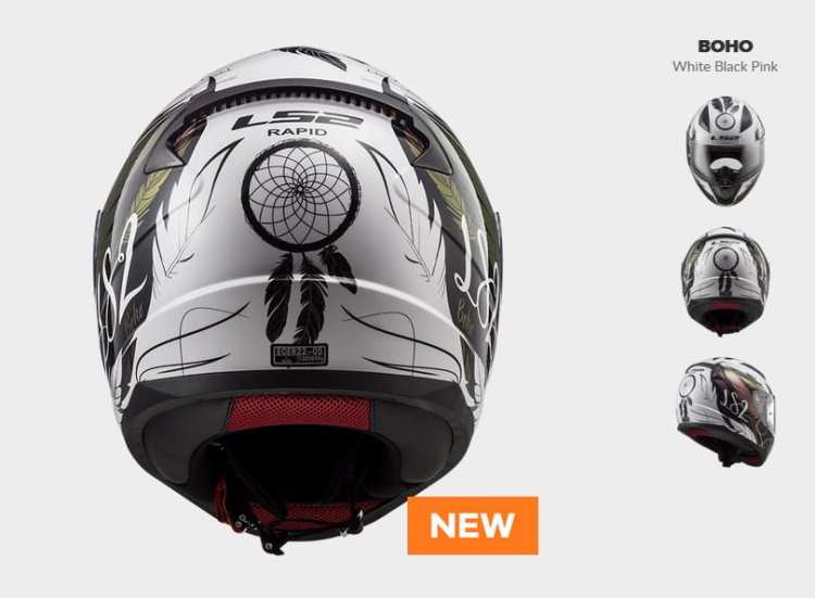 KASK MOTOCYKLOWY KASK LS2 FF353 RAPID BOHO W/B PINK Nowość 2019