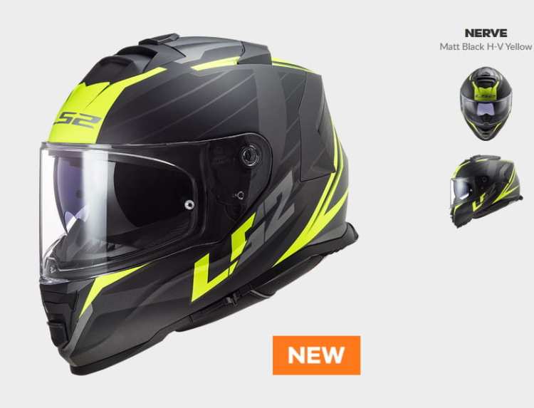 KASK LS2 FF800 STORM NERVE MATBLACK H-V YEL