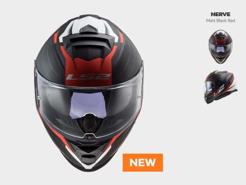 KASK LS2 FF800 STORM NERVE MATT BLACK RED