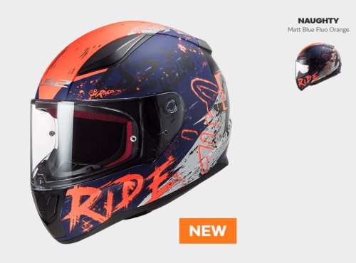 KASK MOTOCYKLOWY KASK LS2 FF353 RAPID NAUGHTY MATT BLUE ORANGE nowość: 2020  Integrálna prilba
