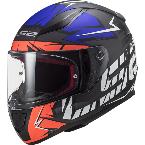 KASK MOTOCYKLOWY KASK LS2 FF353 RAPID CHROMO MATT ORANGE BLUE Integrálna prilba