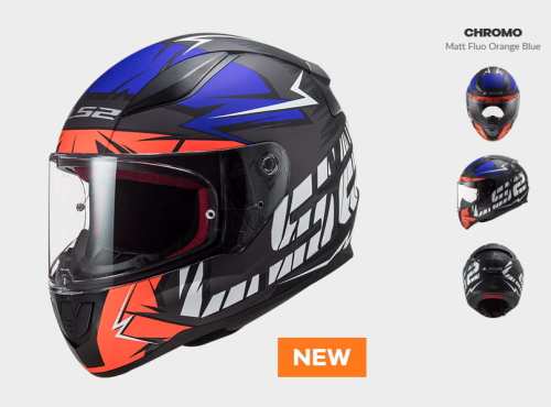 KASK MOTOCYKLOWY KASK LS2 FF353 RAPID CHROMO MATT ORANGE BLUE Integrálna prilba