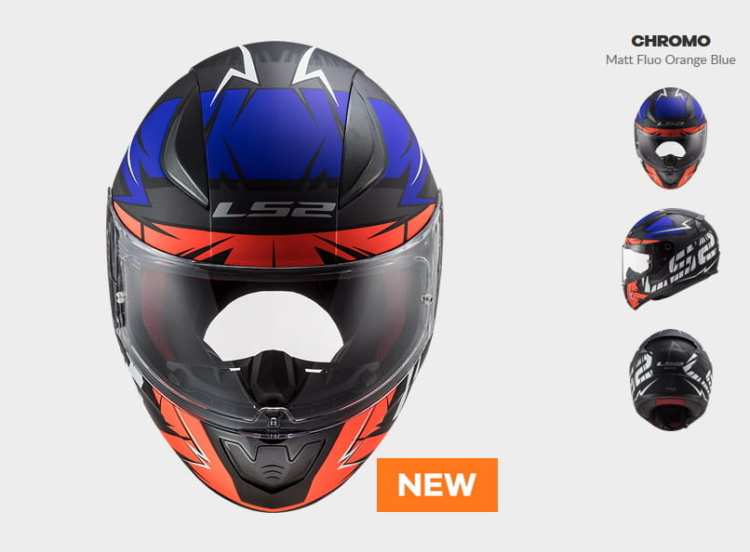 KASK MOTOCYKLOWY KASK LS2 FF353 RAPID CHROMO MATT ORANGE BLUE Integrálna prilba