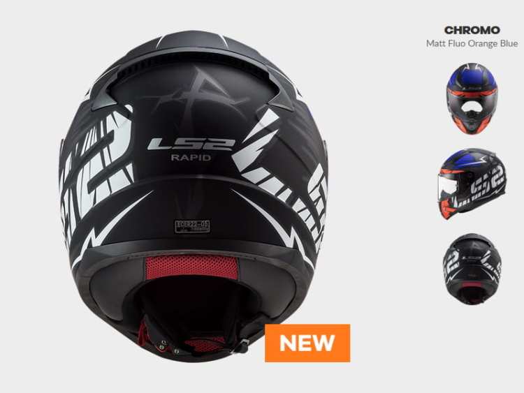 KASK MOTOCYKLOWY KASK LS2 FF353 RAPID CHROMO MATT ORANGE BLUE Integrálna prilba