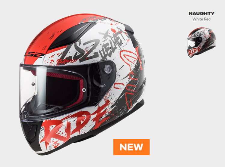 KASK MOTOCYKLOWY KASK LS2 FF353 RAPID NAUGHTY WHITE RED nowość: 2020 Integrálna prilba