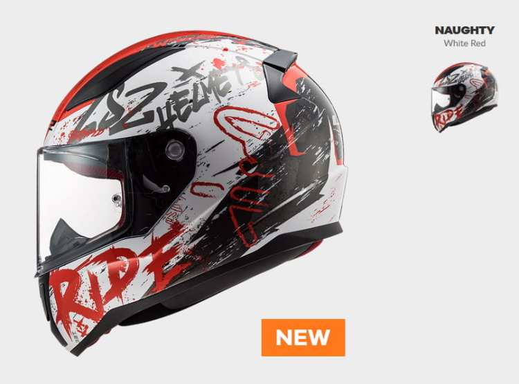 KASK MOTOCYKLOWY KASK LS2 FF353 RAPID NAUGHTY WHITE RED nowość: 2020 Integrálna prilba