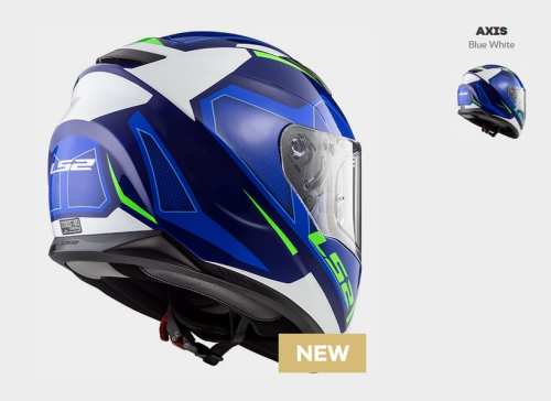  KASK MOTOCYKLOWY LS2 FF320 STREAM EVO AXIS BLUE WHITE nowość 2018 roku