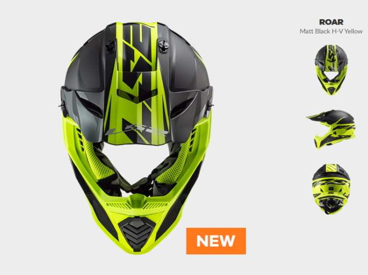 KASK LS2 MX437 FAST EVO ROAR BLACK H-V YELLOW nowość 2020 roku
