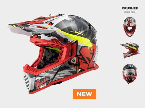 KASK LS2 MX437 FAST EVO CRUSHER BLACK RED nowość 2020 roku
