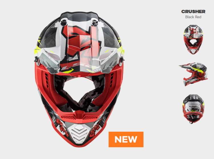 KASK LS2 MX437 FAST EVO CRUSHER BLACK RED nowość 2020 roku