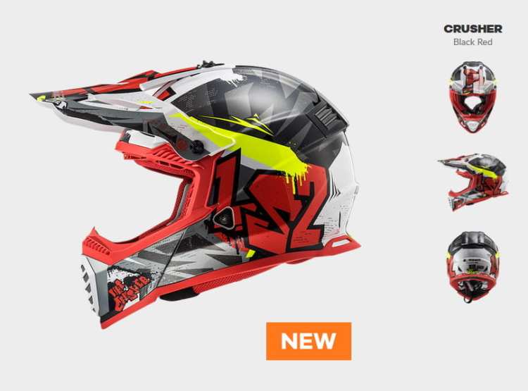 KASK LS2 MX437 FAST EVO CRUSHER BLACK RED nowość 2020 roku