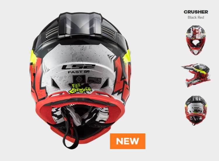 KASK LS2 MX437 FAST EVO CRUSHER BLACK RED nowość 2020 roku