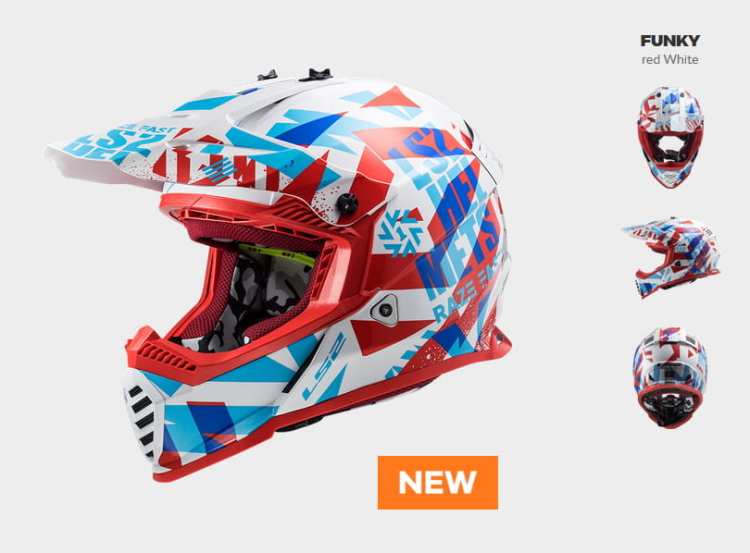 KASK LS2 MX437 FAST EVO FUNKY RED WHITE nowość 2020 roku