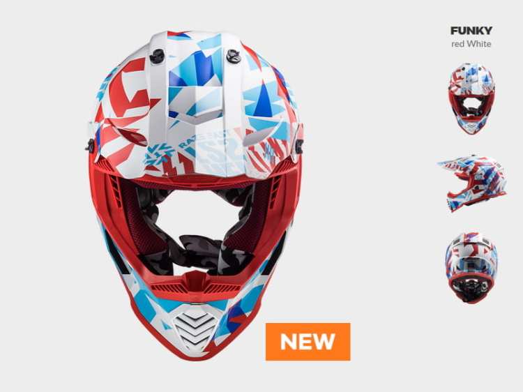 KASK LS2 MX437 FAST EVO FUNKY RED WHITE nowość 2020 roku