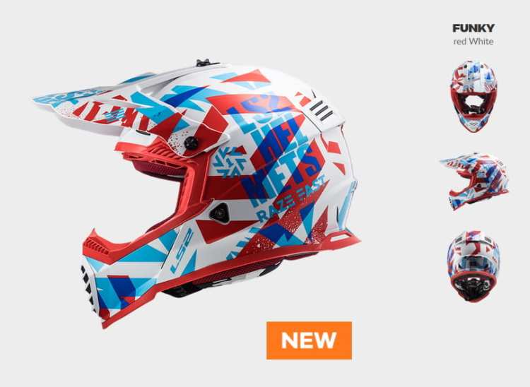 KASK LS2 MX437 FAST EVO FUNKY RED WHITE nowość 2020 roku