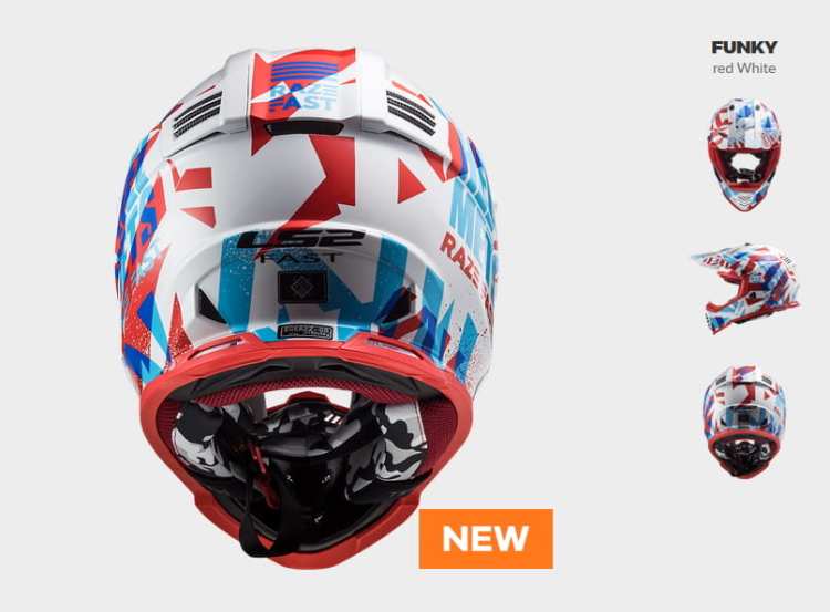 KASK LS2 MX437 FAST EVO FUNKY RED WHITE nowość 2020 roku