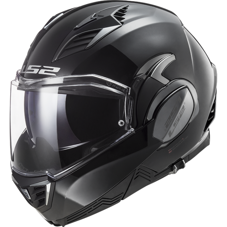 KASK MOTOCYKLOWY LS2 FF900 VALIANT II SOLID  BLACK  Promocja nowość 2020 Novodobá preklápacia prilba Valiant II prináša moderné tvary