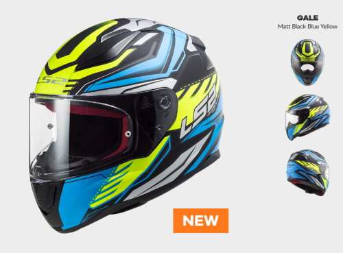 prilba ls2, nowość 2021 COMFORT, KASK MOTOCYKLOWY COMFORT LS2 FF353 RAPID GALE MATT BLACK BLUE YELOW - Nowość 2021 roku