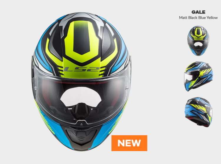 prilba ls2, nowość 2021 COMFORT, KASK MOTOCYKLOWY COMFORT LS2 FF353 RAPID GALE MATT BLACK BLUE YELOW - Nowość 2021 roku