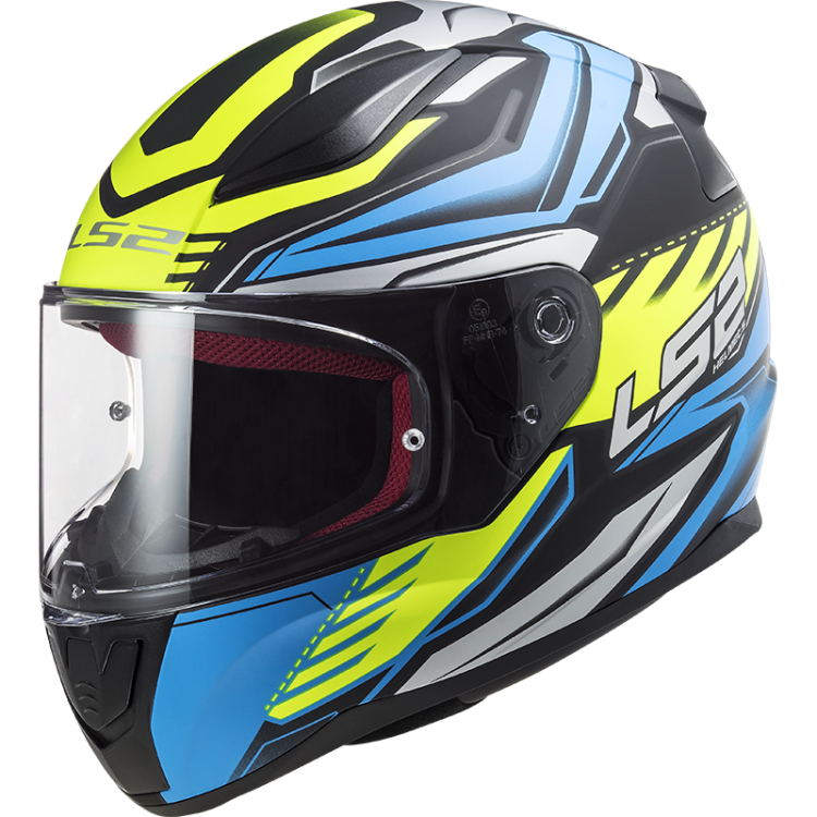 prilba ls2, nowość 2021 COMFORT, KASK MOTOCYKLOWY COMFORT LS2 FF353 RAPID GALE MATT BLACK BLUE YELOW - Nowość 2021 roku