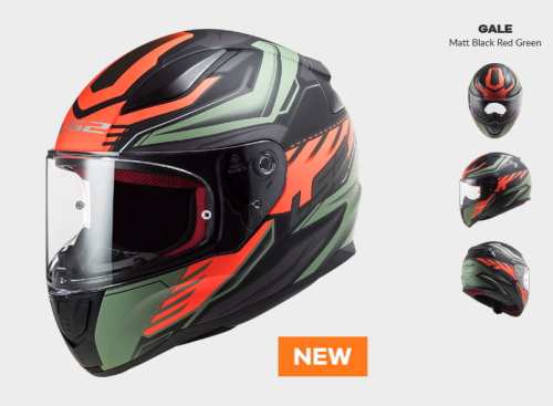 prilba ls2, nowość 2021 COMFORT, KASK MOTOCYKLOWY COMFORT LS2 FF353 RAPID GALE MATT BLACK RED GREEN - Nowość 2021 roku