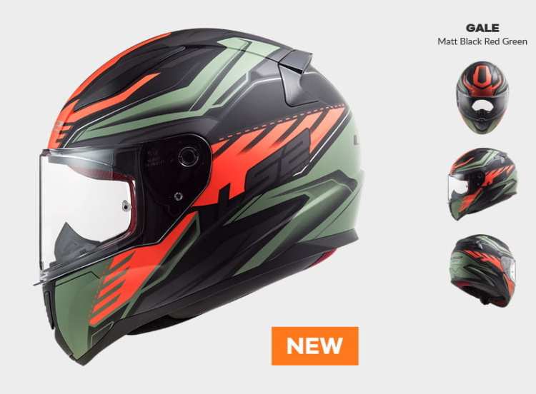 KASK MOTOCYKLOWY COMFORT LS2 FF353 RAPID GALE MATT BLACK RED GREEN - Nowość 2021 roku, prilba ls2, nowość 2021 COMFORT