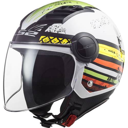KASK MOTOCYKLOWY LS2 OF562 AIRFLOW RONNIEWHITE GREEN - Nowość 2021 roku ! prilba ls2 f562 airflow