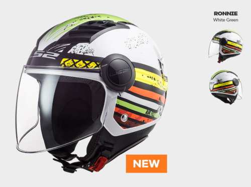 KASK MOTOCYKLOWY LS2 OF562 AIRFLOW RONNIEWHITE GREEN - Nowość 2021 roku ! prilba ls2 f562 airflow