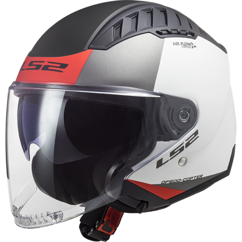 KASK MOTOCYKLOWY KASK LS2 OF600 COPTER URBANE MATT WHITE RED - Nowość 2021 roku, Prilba ls2