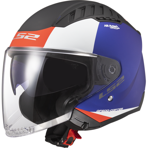 KASK MOTOCYKLOWY KASK LS2 OF600 COPTER URBANE MATT BLUE RED - Nowość 2021 roku !, Prilba ls2