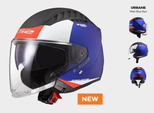 KASK MOTOCYKLOWY KASK LS2 OF600 COPTER URBANE MATT BLUE RED - Nowość 2021 roku !, Prilba ls2