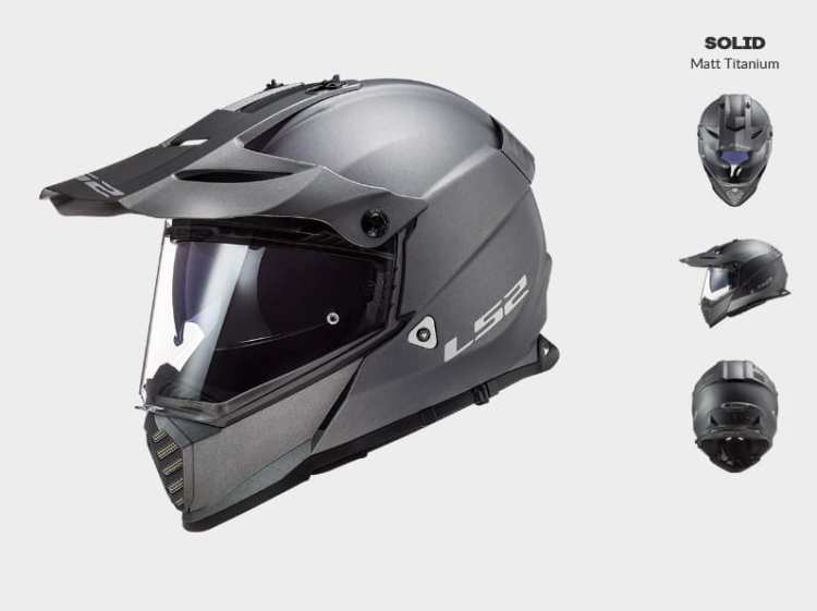 KASK MOTOCYKLOWY ENDURO OFF ROAD LS2 MX436 PIONEER EVO MATT TITAN - nowość 2021 roku, kaski ls2 promocja, Motokrosové prilby