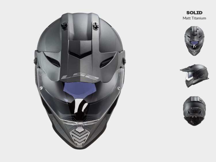 KASK MOTOCYKLOWY ENDURO OFF ROAD LS2 MX436 PIONEER EVO MATT TITAN - nowość 2021 roku, kaski ls2 promocja, Motokrosové prilby