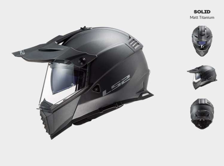 KASK MOTOCYKLOWY ENDURO OFF ROAD LS2 MX436 PIONEER EVO MATT TITAN - nowość 2021 roku, kaski ls2 promocja, Motokrosové prilby