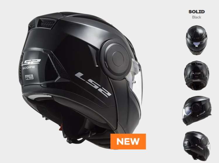 KASK SZCZĘKOWY LS2 FF902 SCOPE SOLID BLACK - nowość 2021 roku, Modulárna vyklápacia prilba