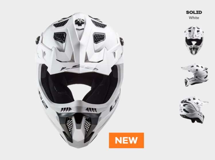 KASK MOTOCYKLOWY ENDURO OFF ROAD LS2MX700 SUBVERTER EVO SOLID WHITE, Motokrosové prilby, KASK LS2 MX470 SUBVERTER