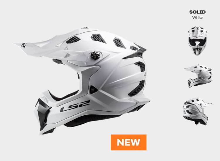 KASK MOTOCYKLOWY ENDURO OFF ROAD LS2MX700 SUBVERTER EVO SOLID WHITE, Motokrosové prilby