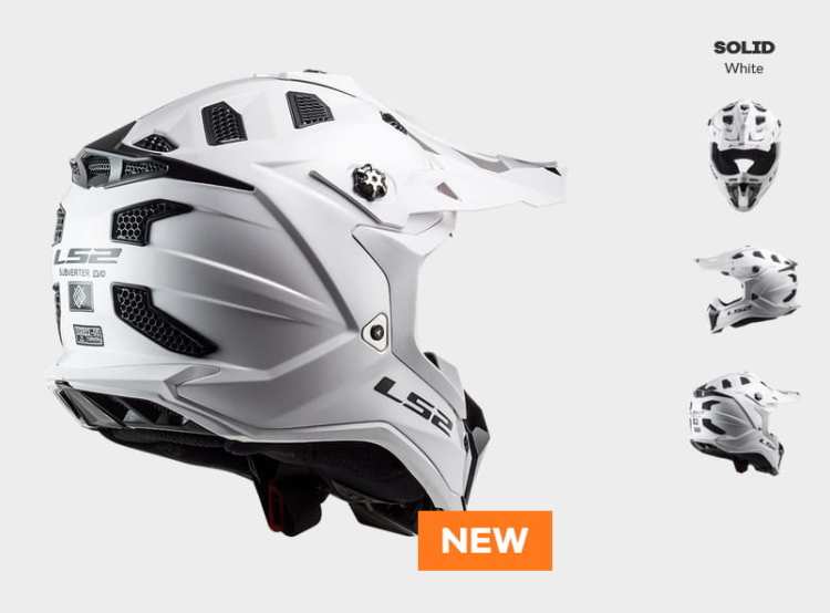 KASK MOTOCYKLOWY ENDURO OFF ROAD LS2MX700 SUBVERTER EVO SOLID WHITE, Motokrosové prilby, KASK LS2 MX470 SUBVERTER