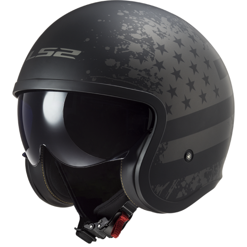 KASK MOTOCYKLOWY LS2 OF599 SPITFIRE MATT BLACK FLAG - nowość 2021, novinka prilba ls2