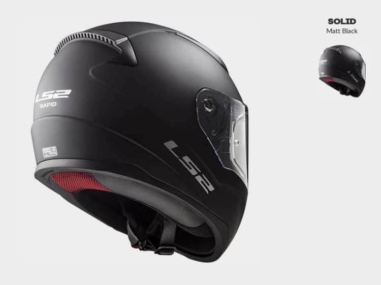 KASK MOTOCYKLOWY KASK LS2 FF353 RAPID SOLID MATT BLACK, czarny matt 00