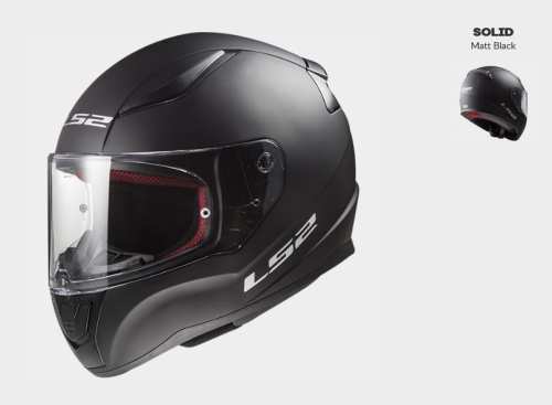 0 KASK MOTOCYKLOWY KASK LS2 FF353 RAPID SOLID MATT BLACK, czarny matt