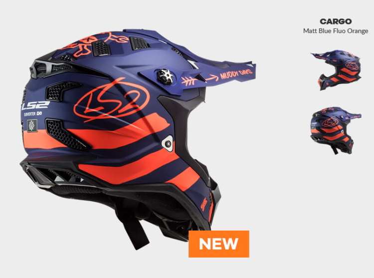KASK MOTOCYKLOWY ENDURO OFF ROAD LS2MX700 SUBVERTER EVO CARGO Matt BLUE ORANGE nowość 2021 roku, Motokrosové prilby, KASK LS2 MX470 SUBVERTER