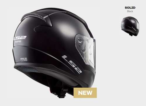 MOTOCYKLOWY KASK LS2 FF353 RAPID SOLID BLACK, model 2018