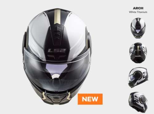 hh KASK MOTOCYKLOWY LS2 FF902 SCOPE ARCH WHITE TITANIUM - nowość 2021 roku