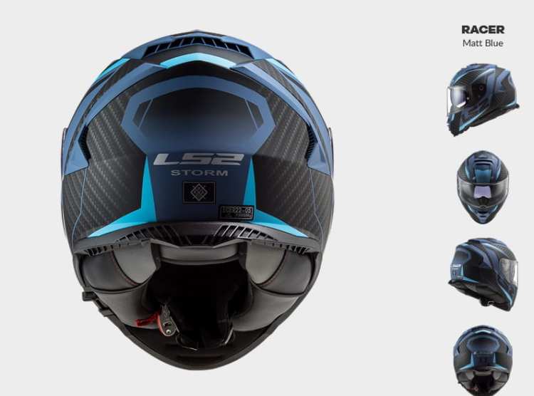 KASK MOTOCYKLOWY LS2 FF800 STORM RACER MATT BLUE - kolekcja 2021, prilba modra, kask niebieski modrá helma, modrá helma motocyklová, motocyklová modrá