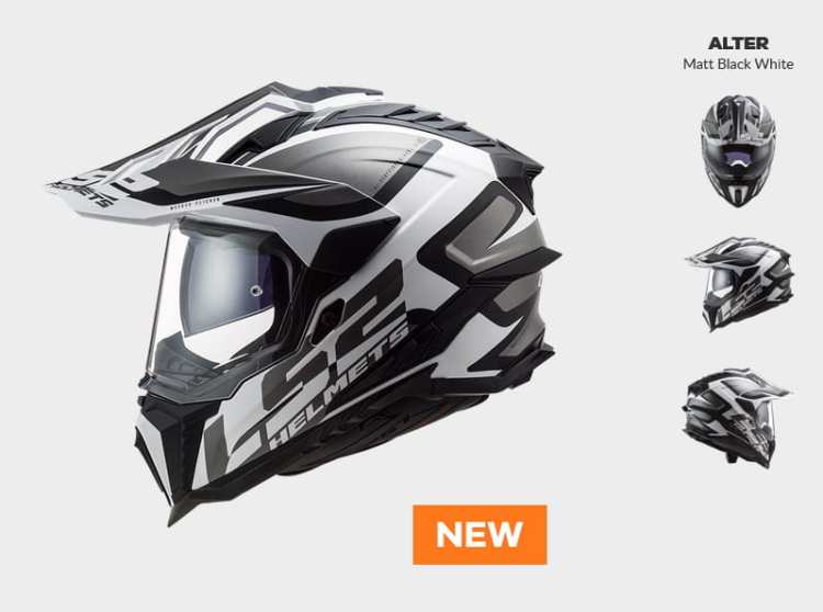 KASK MOTOCYKLOWY ENDURO OFF ROAD KASK ALTER MATT BLACK WHITE nowość 2021 roku