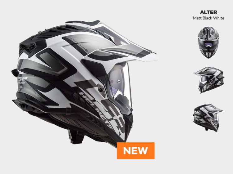KASK MOTOCYKLOWY ENDURO OFF ROAD KASK ALTER MATT BLACK WHITE Prodej motorkářských helem a dalšího vybavení