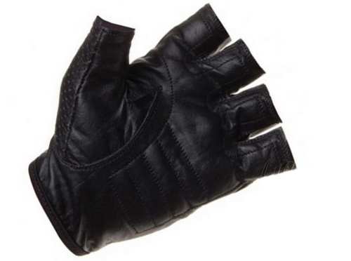 RĘKAWICE MOTOCYKLOWE SKÓRZANE BEZ PALCÓW CHOPPER PERFOROWANE