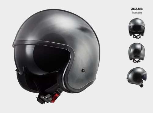 KASK MOTOCYKLOWY OTWARTY JET LS2 OF599 SPITFIRE SPITFIRE JEANS TITANUM novinka prilba ls2